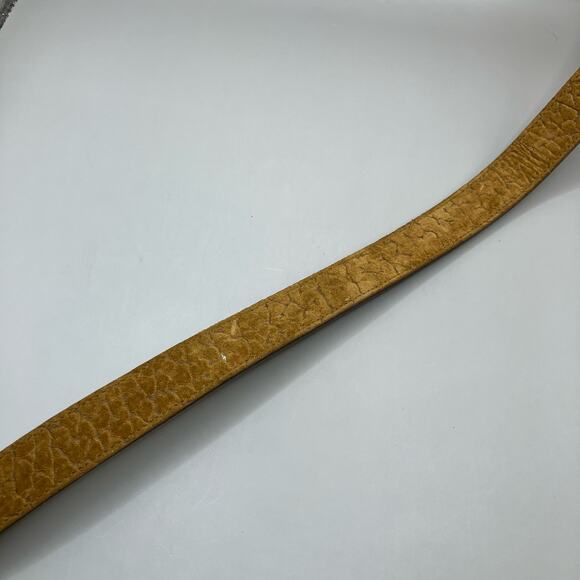 Women’s Belt Leather Stones Metal Artisan Unique Tan Velcro Adjustable 41” - Picture 9 of 9